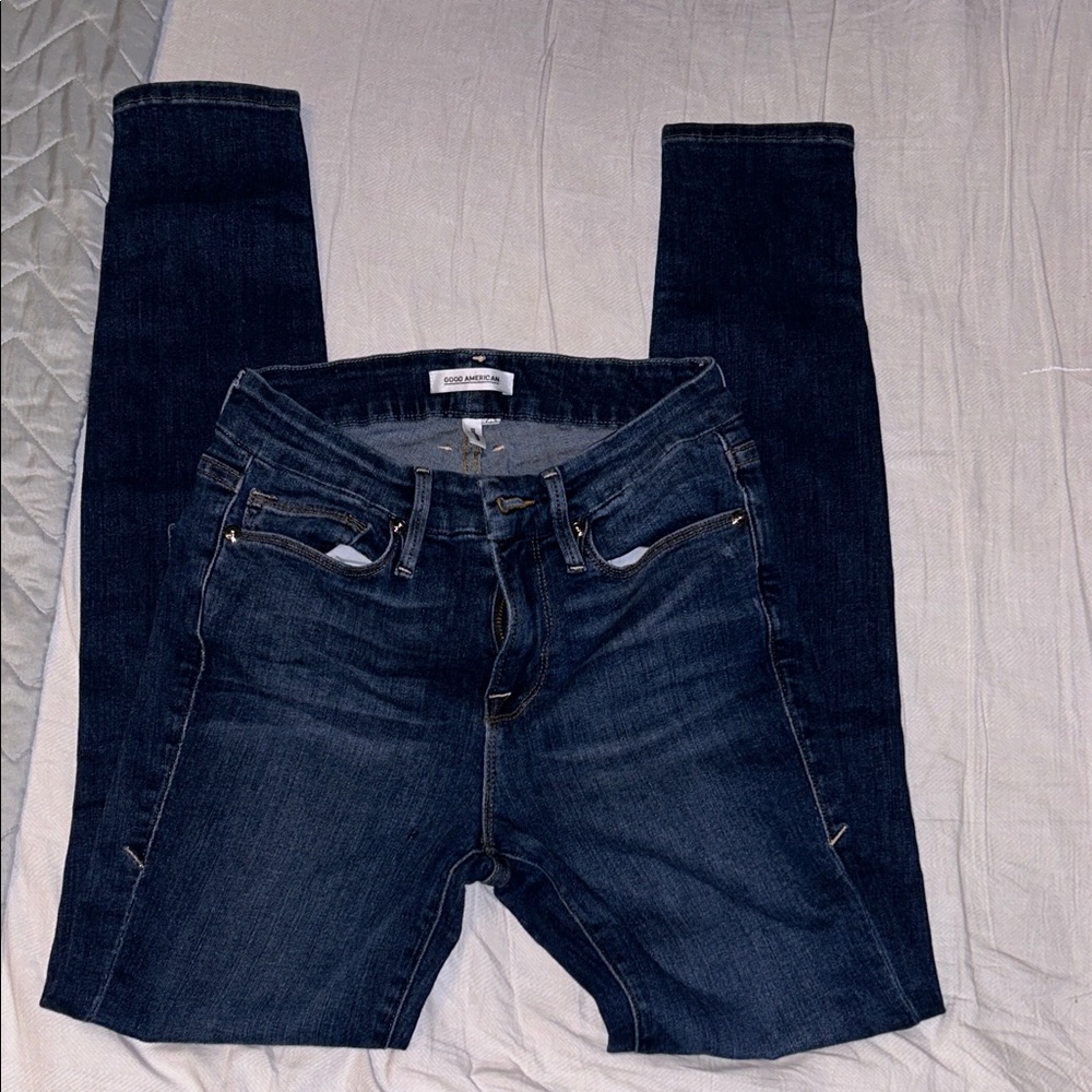 Good American Dark Blue Denim Jeans